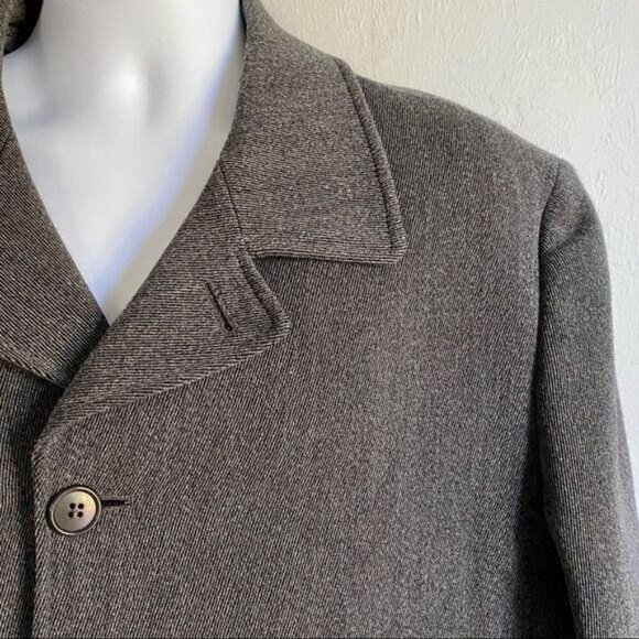 Andrew Fezza Wool Alpaca Gray Coat Mens 42 Short - Picture 4 of 8